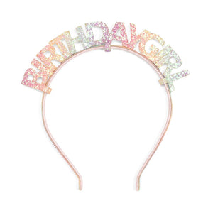 Sweet Wink Pastel Rainbow Birthday Girl Headband