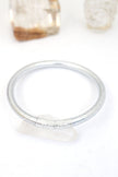 Single Rainbow Thai Buddhist Temple Bracelet, Mantra Bangle, Silver