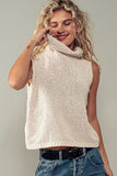 Urban Daizy Hailee Cowl Neck Sleeveless Crochet Sweater