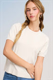 La Miel Short Sleeve Knit Sweater in Milk