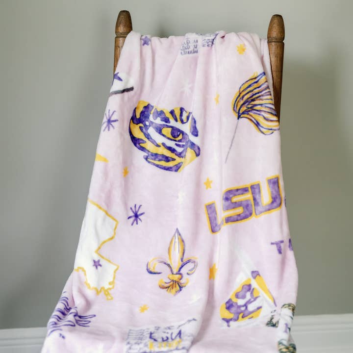 Gracefully Made Art LSU Flannel Fleece Blanket - Little Miss Muffin Children & Home