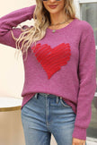 Unishe Valentine's Day Contrast Heart Knit Pullover Sweater - Little Miss Muffin Children & Home
