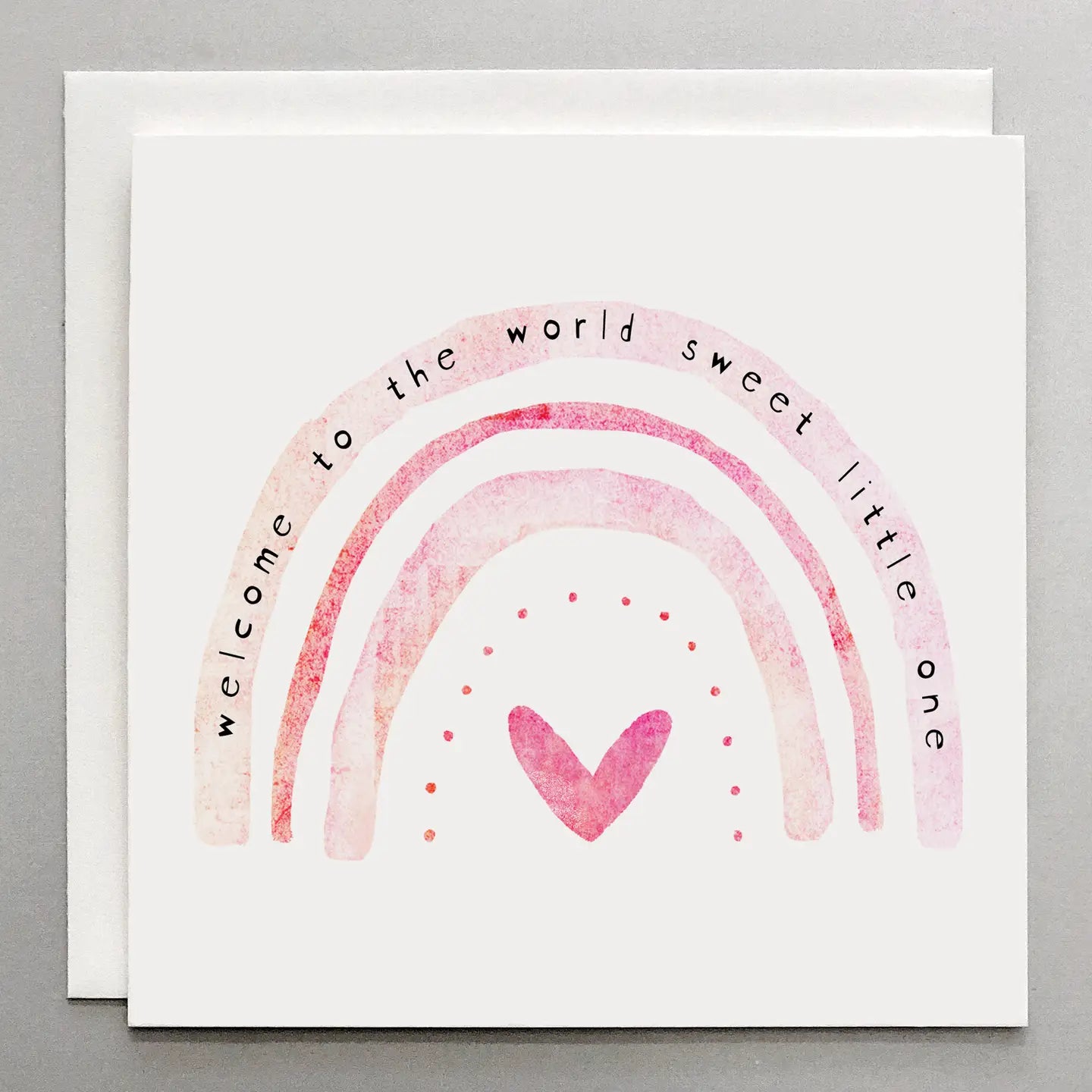 Welcome To The World Pink Rainbow - Baby Card