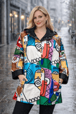 Cubism Art Reversible Toggle Raincoat