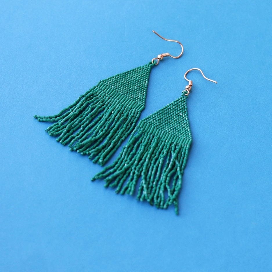 Pierce + Hide Pierce + Hide Custom Beaded Diamond Fringe Earrings - Little Miss Muffin Children & Home
