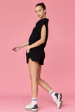 Papermoon Papermoon Blake Half Zip Sleeveless Sweatshirt & Shorts Set in Black - Little Miss Muffin Children & Home