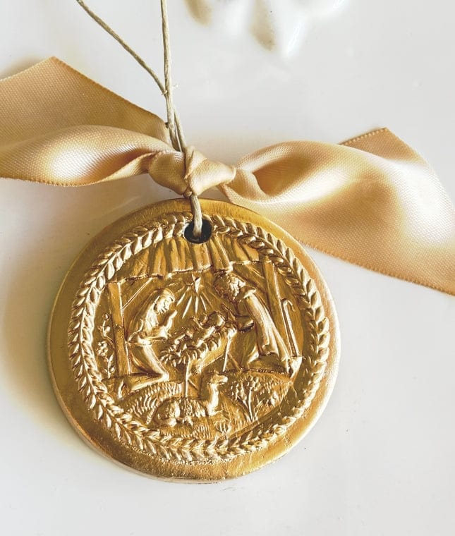 Rouge 225 Rouge 225 Hand Brushed Gold Leaf Nativity Christmas Ornament - Little Miss Muffin Children & Home