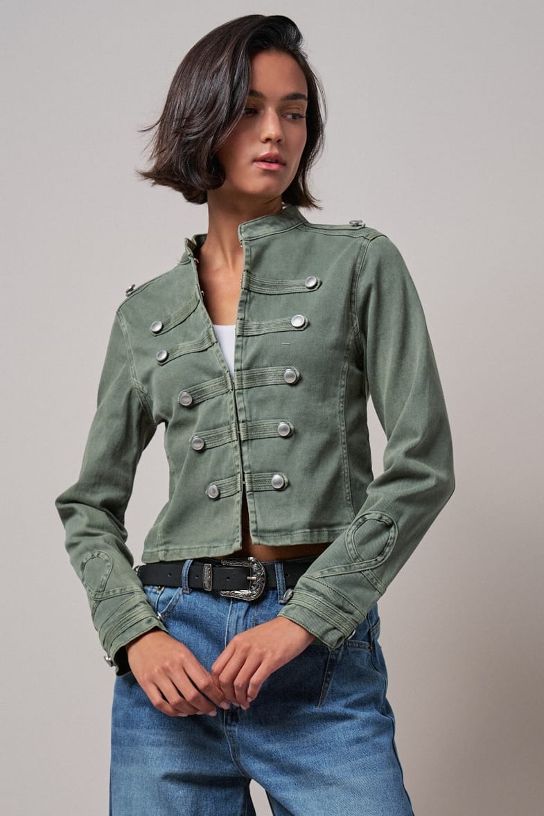 Urban Daizy Urban Daizy Olive Military Stretch Cotton Jacket - Little Miss Muffin Children & Home