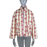 Rosa Clothing Amelia Floral Quilted Jacket in Pink