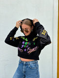 Mardi Gras Creations Mardi Explosion Crop Hoodie