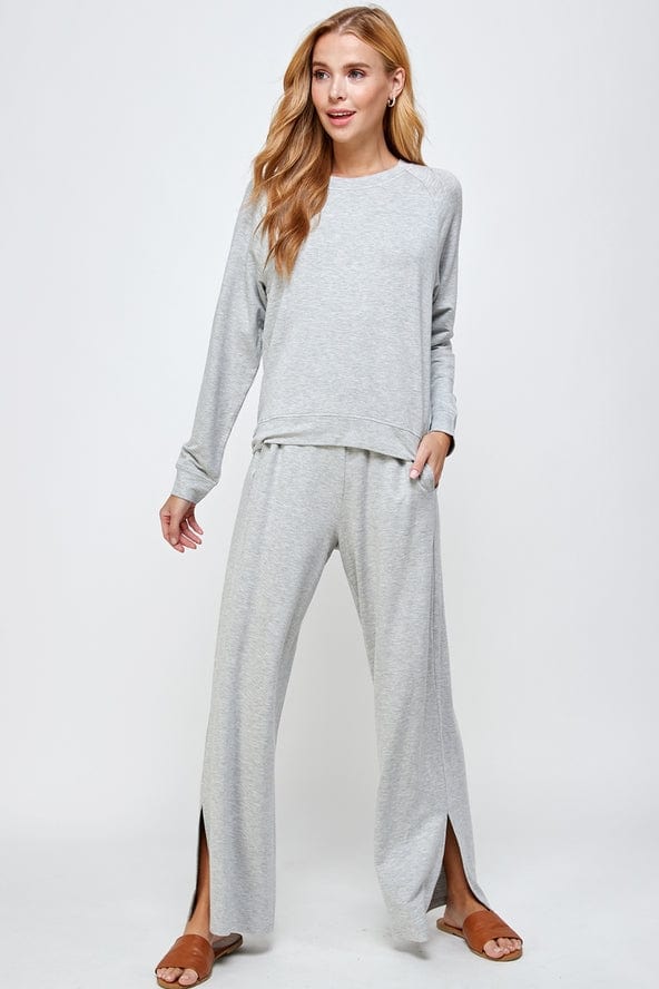 Ellison Ellison French Terry 2-Piece Set in Heather Grey - Little Miss Muffin Children & Home