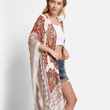 Fashion City Rust Mandala Print Kimono with Tassels - Little Miss Muffin Children & Home