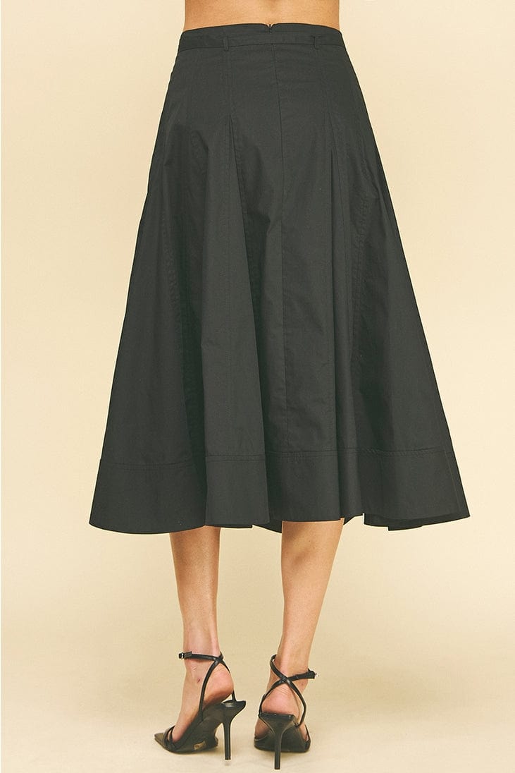 Pinch Pleated Midi Skirt with Tie Belt in Black - Little Miss Muffin Children & Home