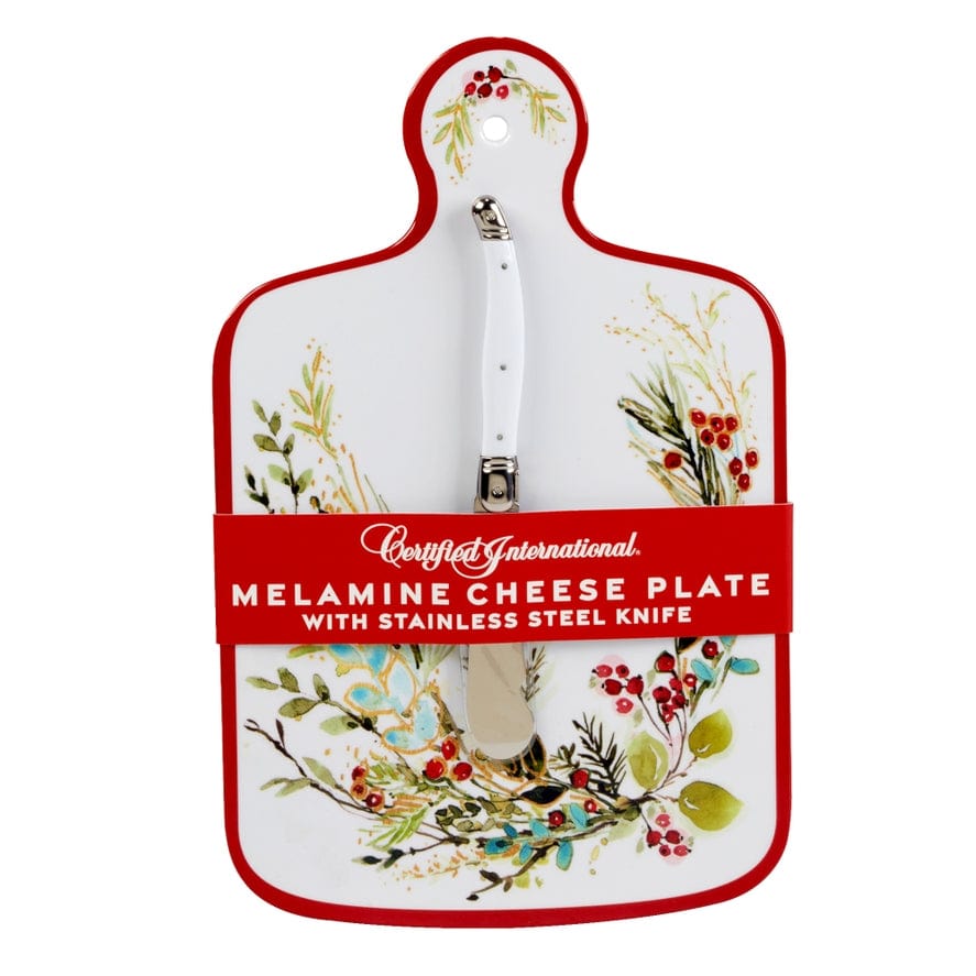 Certified International Certified International  "Christmas Gatherings" Melamine Cheese Board and Stainless Steel Knife Set - Little Miss Muffin Children & Home