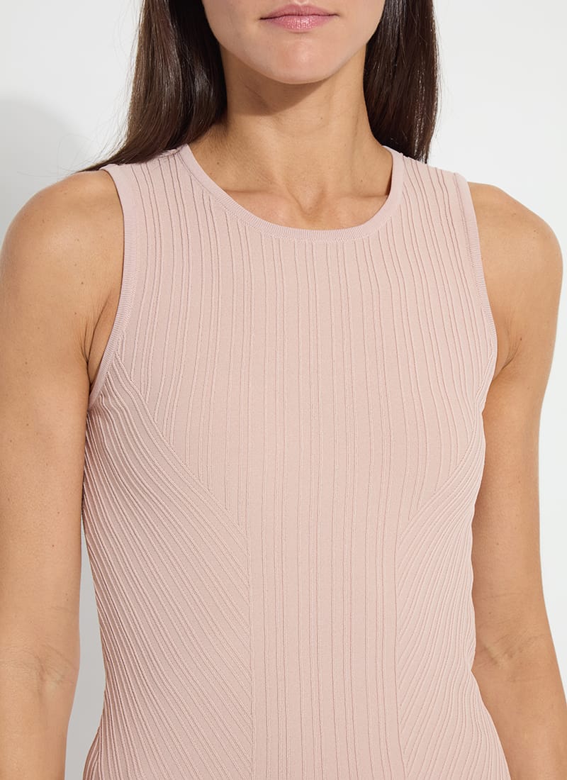 Andreia Ribbed Knit Tank in Sabbia Rose