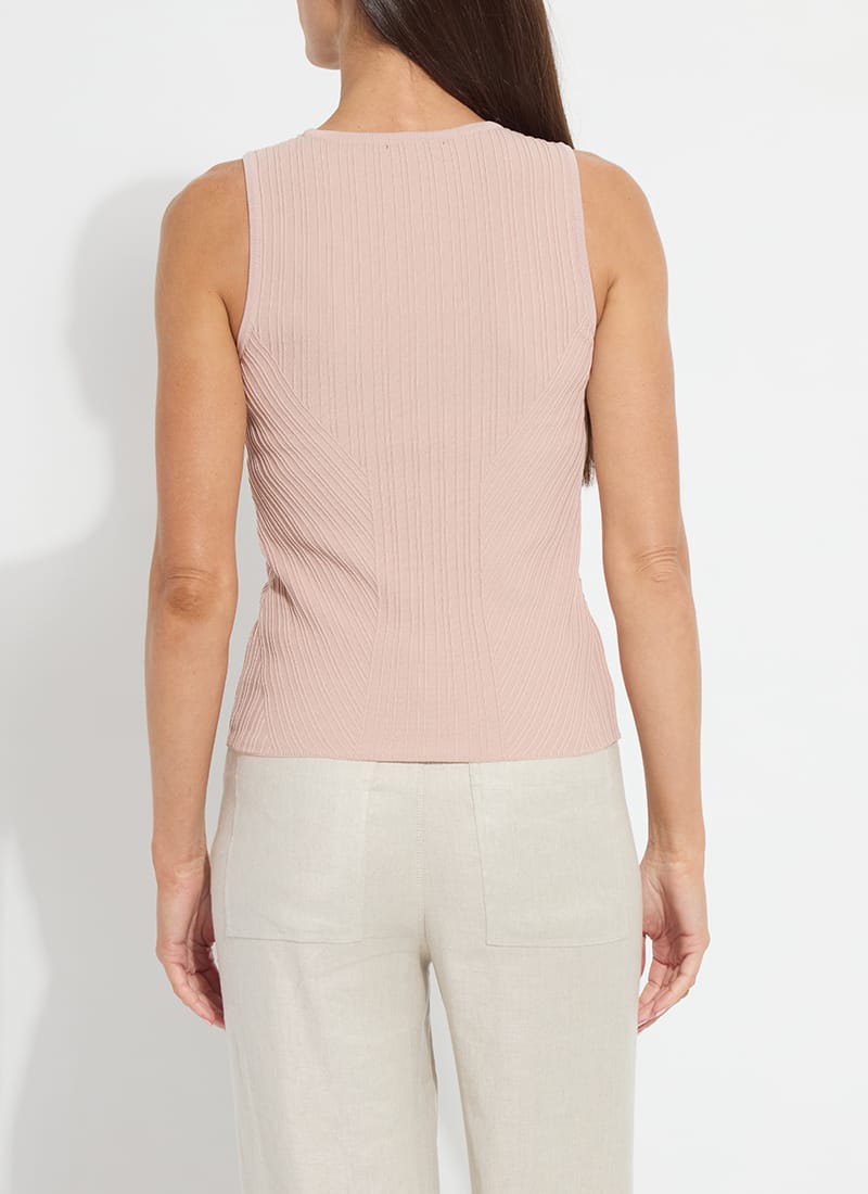 Andreia Ribbed Knit Tank in Sabbia Rose
