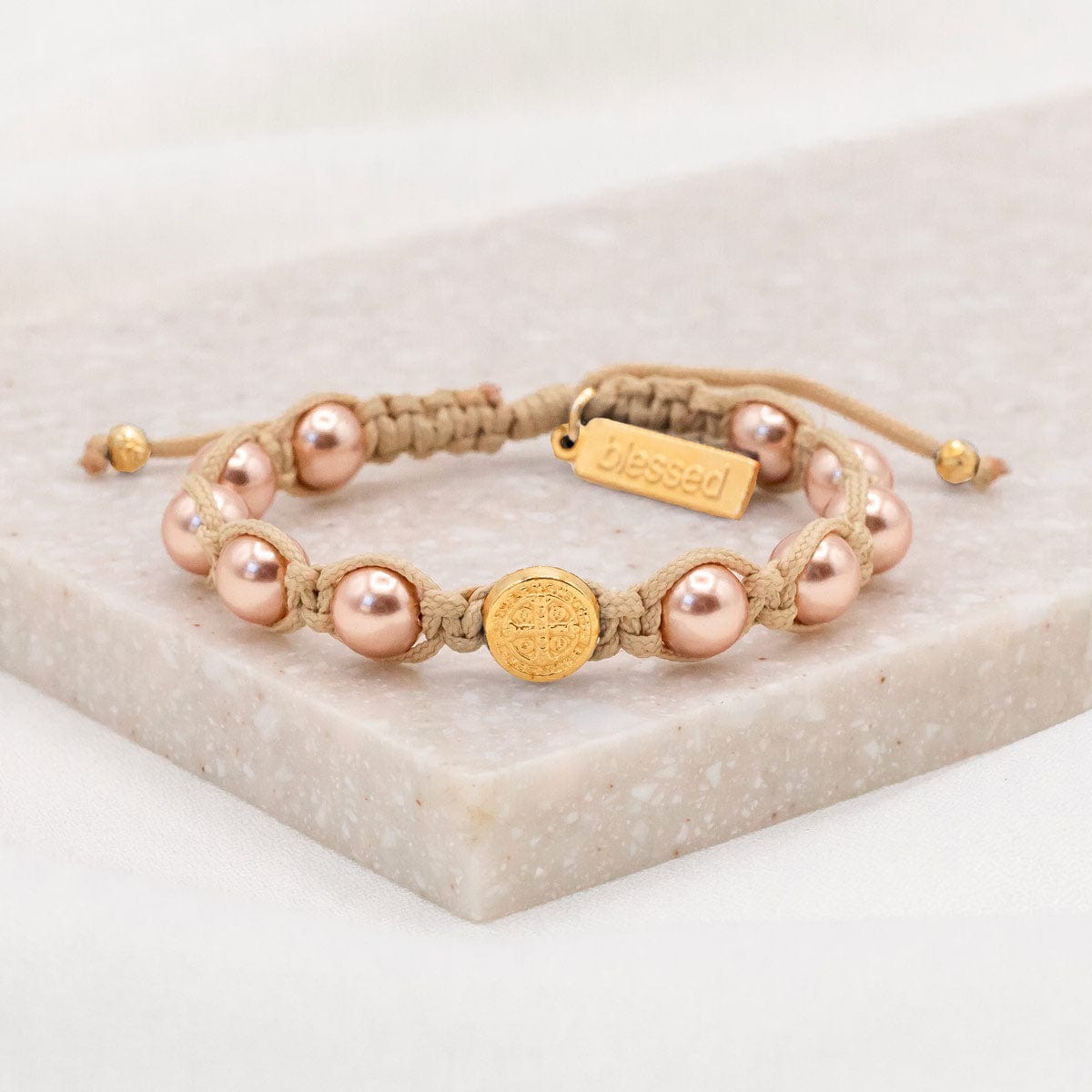 My Saint My Hero Divine Blessings Bracelet, Gold/Cream/Rose Gold - Little Miss Muffin Children & Home