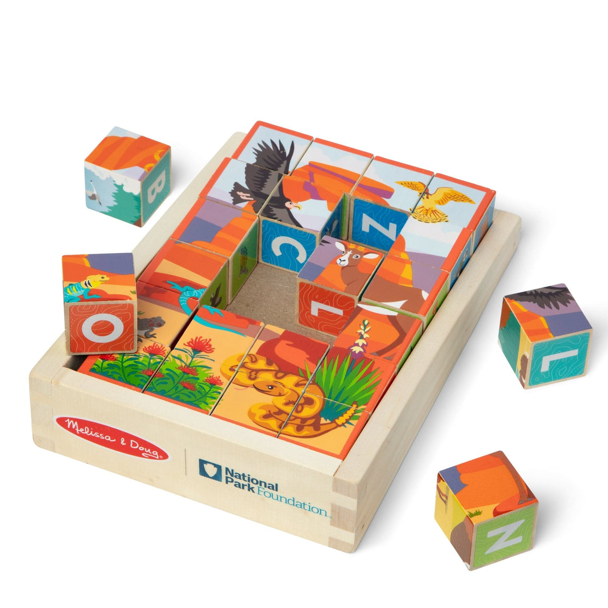 Melissa & Doug Melissa & Doug National Parks Alphabet & Animals Cube Puzzle - Little Miss Muffin Children & Home