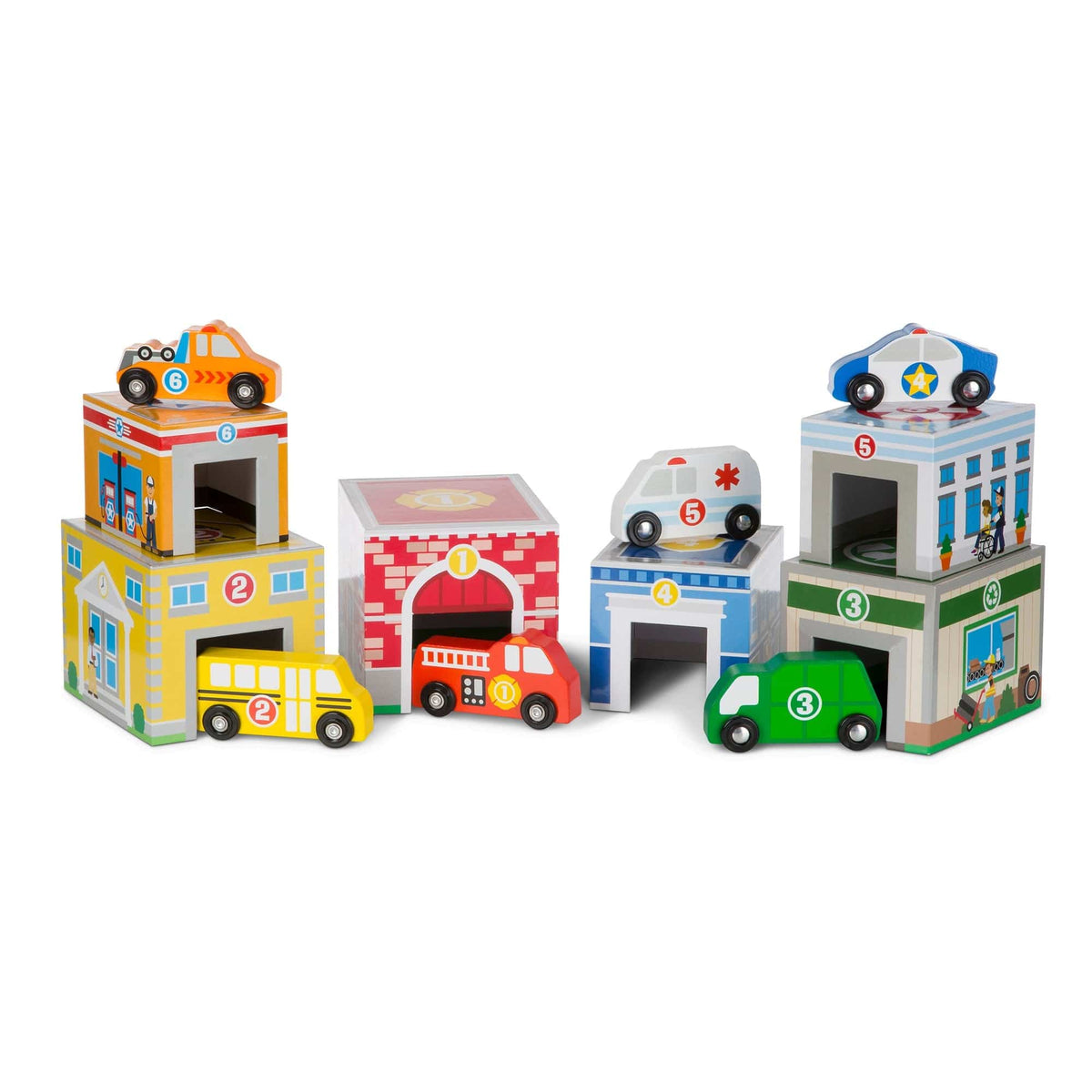 Melissa & Doug Melissa & Doug Nesting & Sorting Buildings & Vehicles - Little Miss Muffin Children & Home
