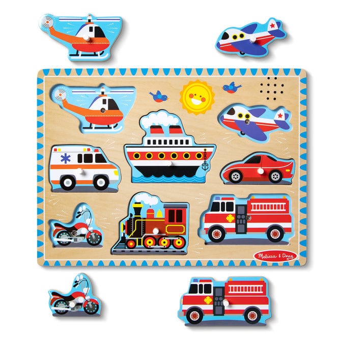 Melissa & Doug Melissa & Doug 8 Pc Vehicles Sound Puzzle - Little Miss Muffin Children & Home
