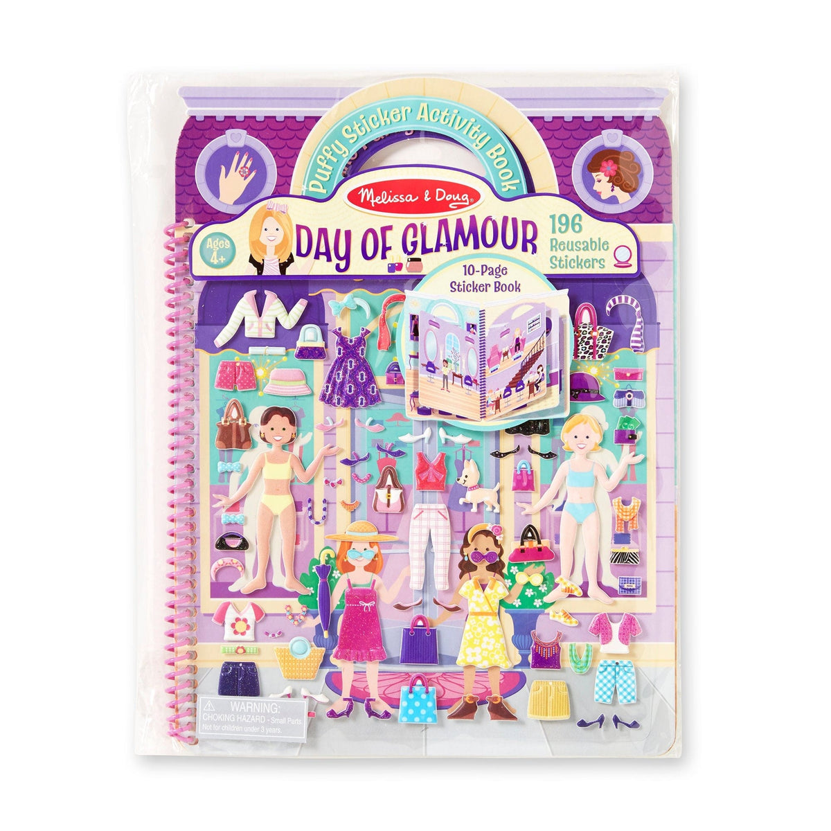 Melissa & Doug Melissa & Doug Deluxe Puffy Sticker Album - Day of Glamour - Little Miss Muffin Children & Home
