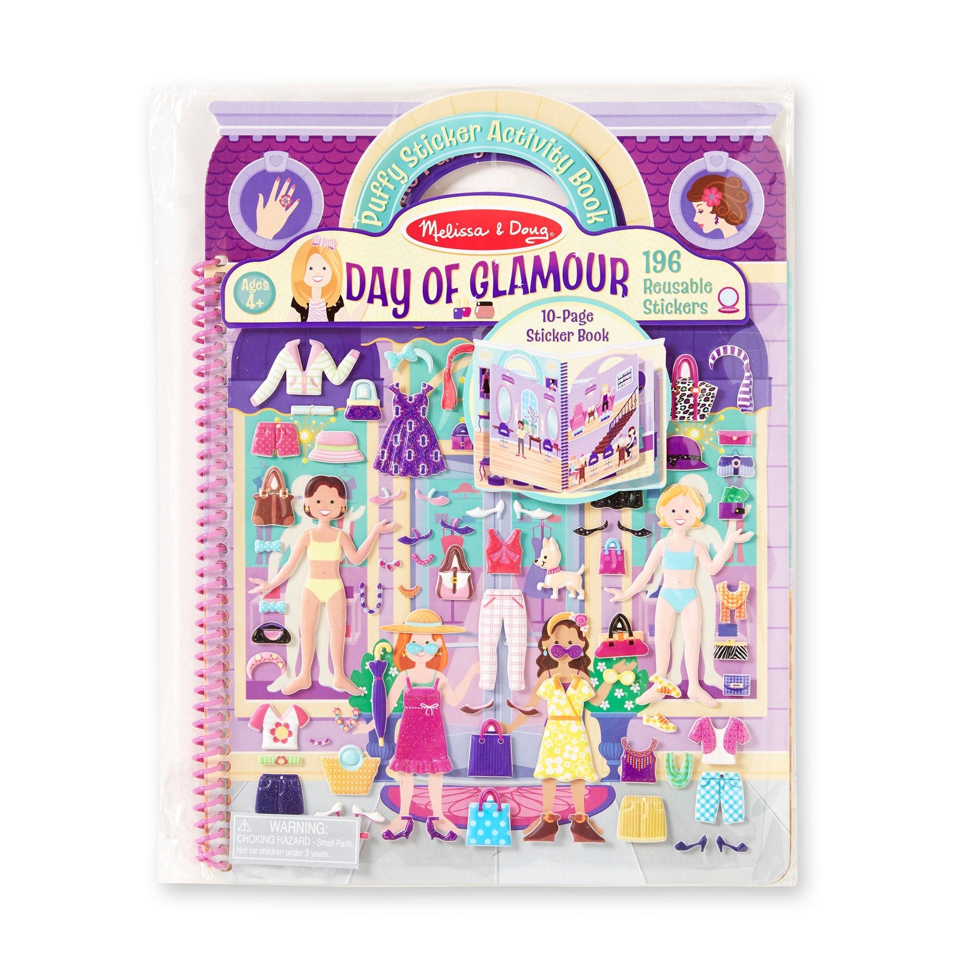 Melissa & Doug Melissa & Doug Deluxe Puffy Sticker Album - Day of Glamour - Little Miss Muffin Children & Home