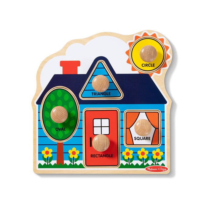 Melissa & Doug Melissa & Doug First Shapes Jumbo Knob Wooden Puzzle 5 Pieces - Little Miss Muffin Children & Home