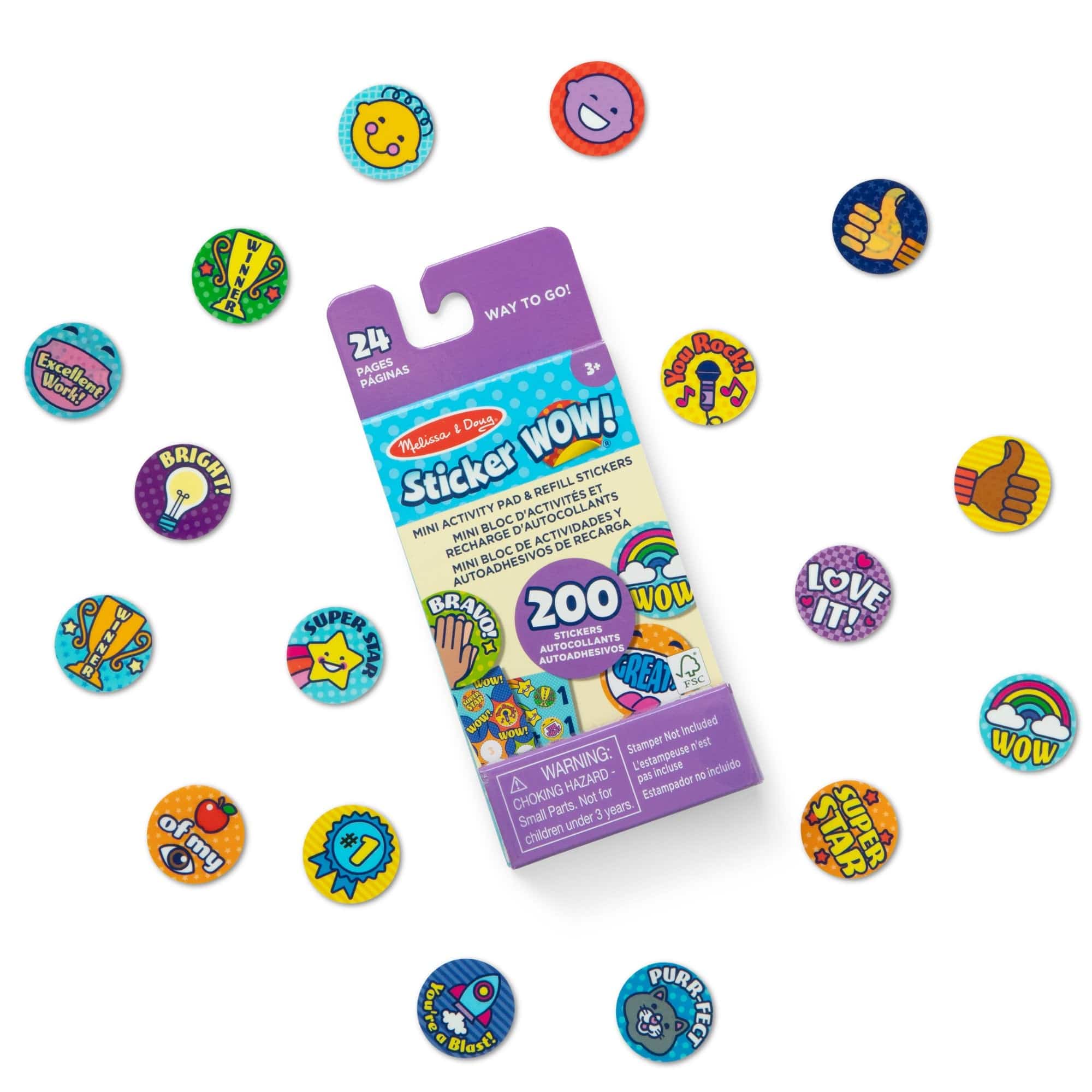 Melissa & Doug Melissa & Doug Sticker WOW! Mini Activity Pad with Refill Stickers- Rewards - Little Miss Muffin Children & Home