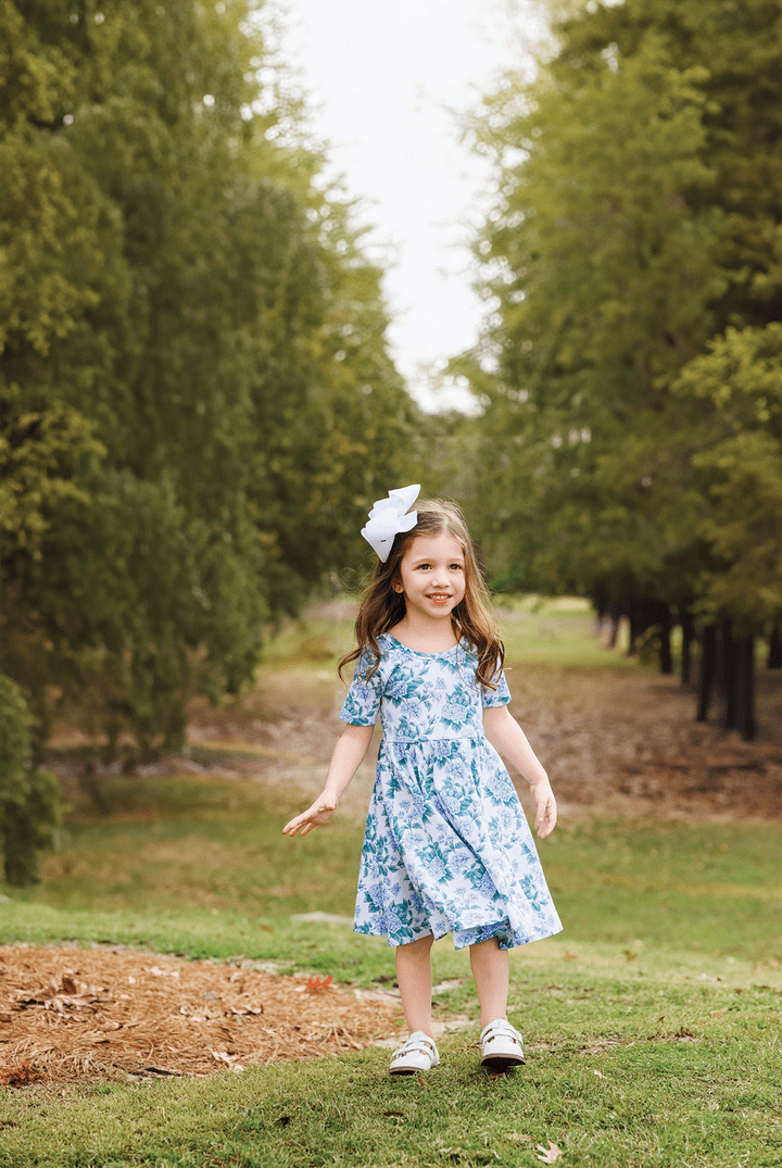 Nola Tawk Nola Tawk Hydrangea Heaven Organic Cotton Twirl Dress - Little Miss Muffin Children & Home