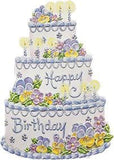 For Arts Sake For Arts Sake Festive Purple Floral Birthday Cake Embossed Card - Little Miss Muffin Children & Home