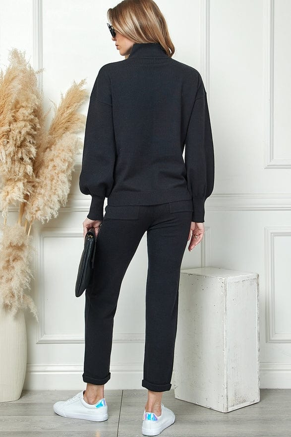 Cezele Cezele Knit Jogger Set in Black - Little Miss Muffin Children & Home