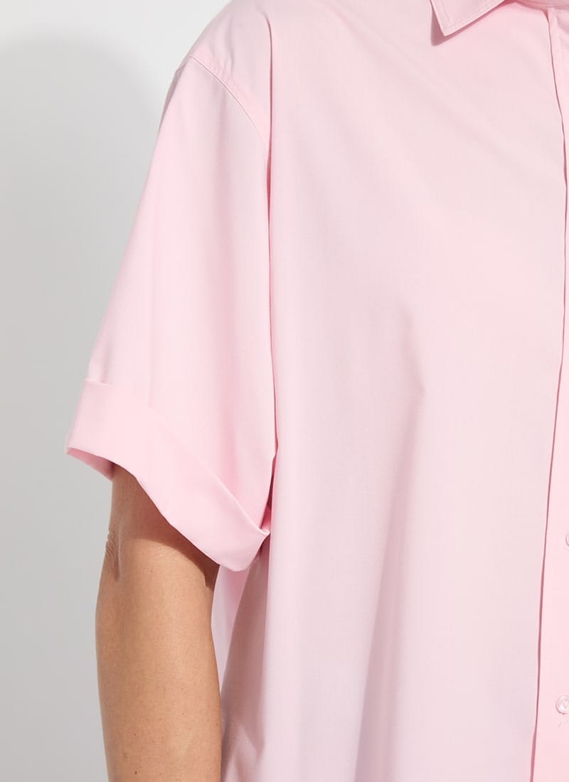 Corinna Oversized Cropped Shirt in Rose