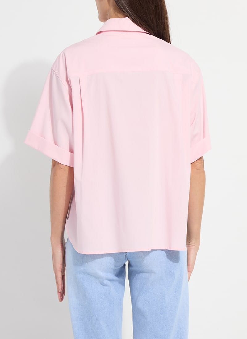 Corinna Oversized Cropped Shirt in Rose