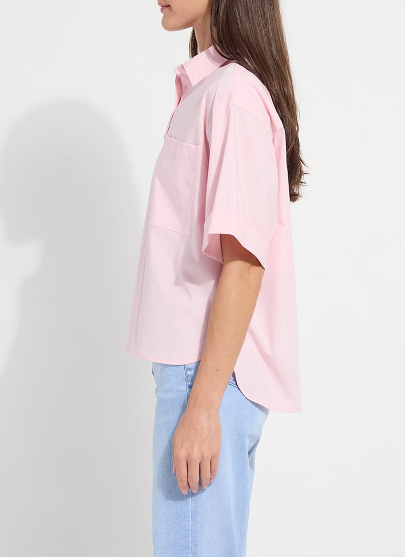 Corinna Oversized Cropped Shirt in Rose