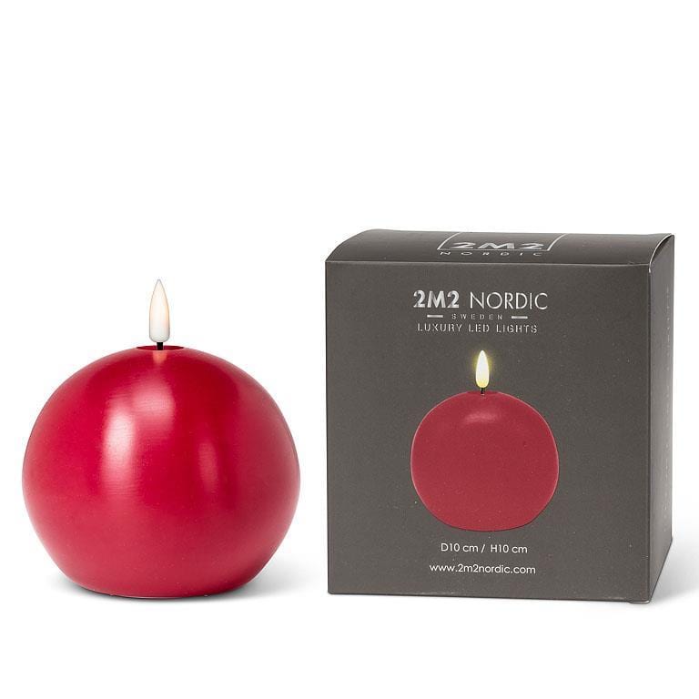 Abbott Abbott Flameless LED Red Wax Ball Candle 4"D - Little Miss Muffin Children & Home