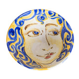 Abigails Portrait Bowl, Large Blue/Yellow