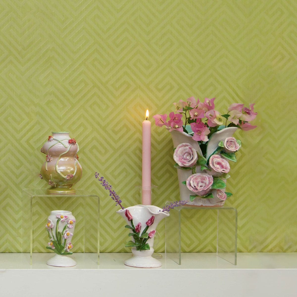 Abigail's Home Decor Small White Vase with Pink Tulips - Little Miss Muffin Children & Home