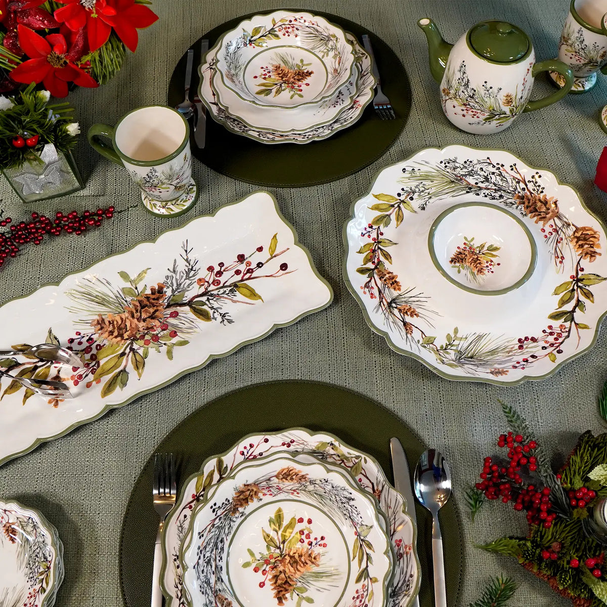 Winters Forest Christmas Heavyweight Melamine Rectangular Platter