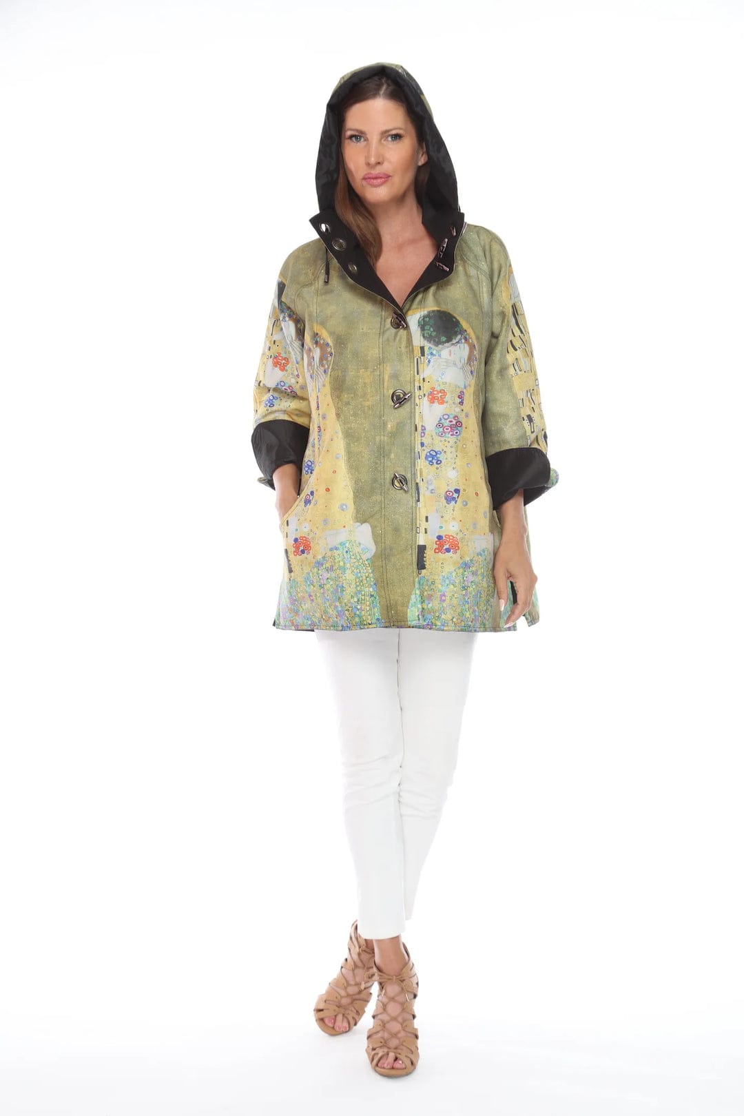 Aria Collection The Kiss Reversible Toggle Raincoat