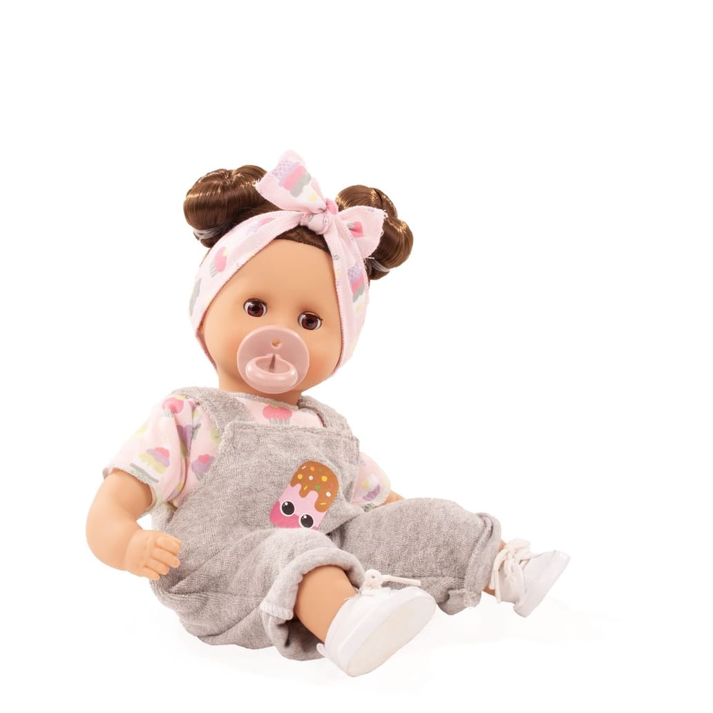 Gotz Muffin Popsicle 13" Soft Baby Doll with Brown Hair & Sleeping Eyes
