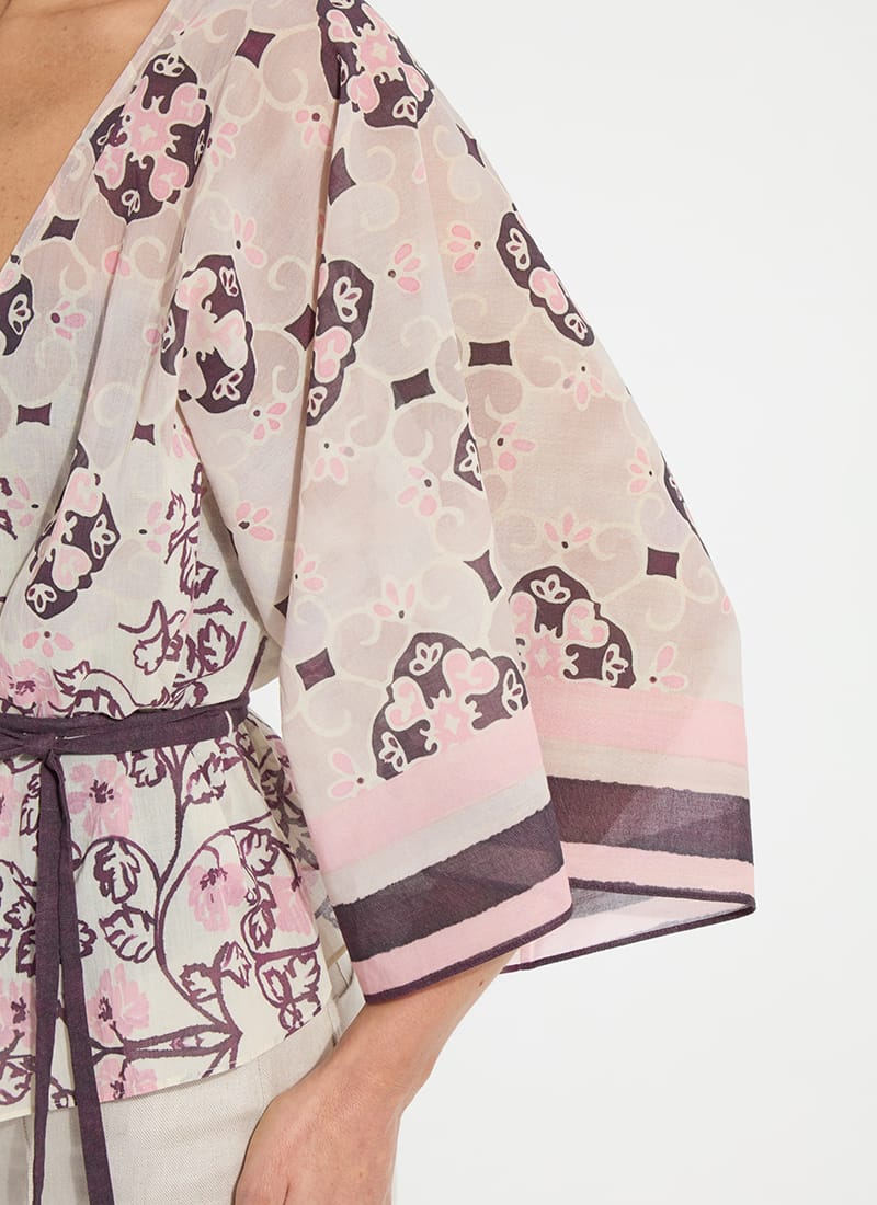 Mona Convertible Kaftan Top in Azulejo