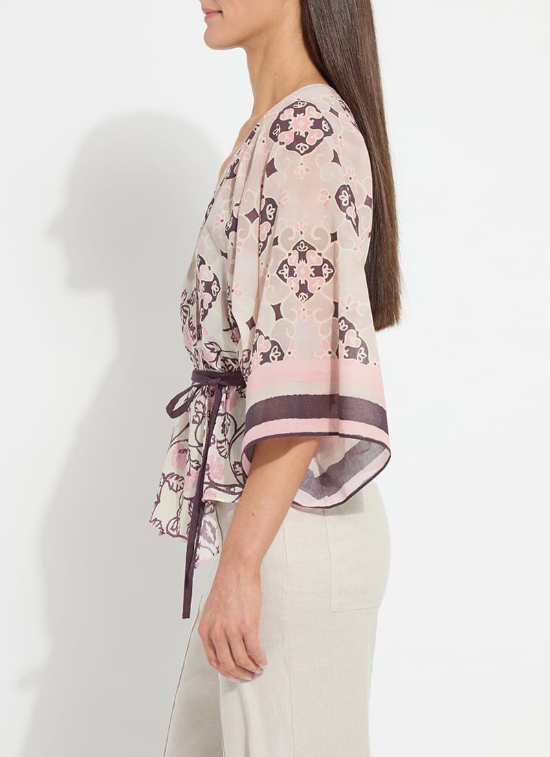 Mona Convertible Kaftan Top in Azulejo