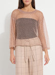 Lettie Slouchy Metallic Net Mesh Knit Sweater