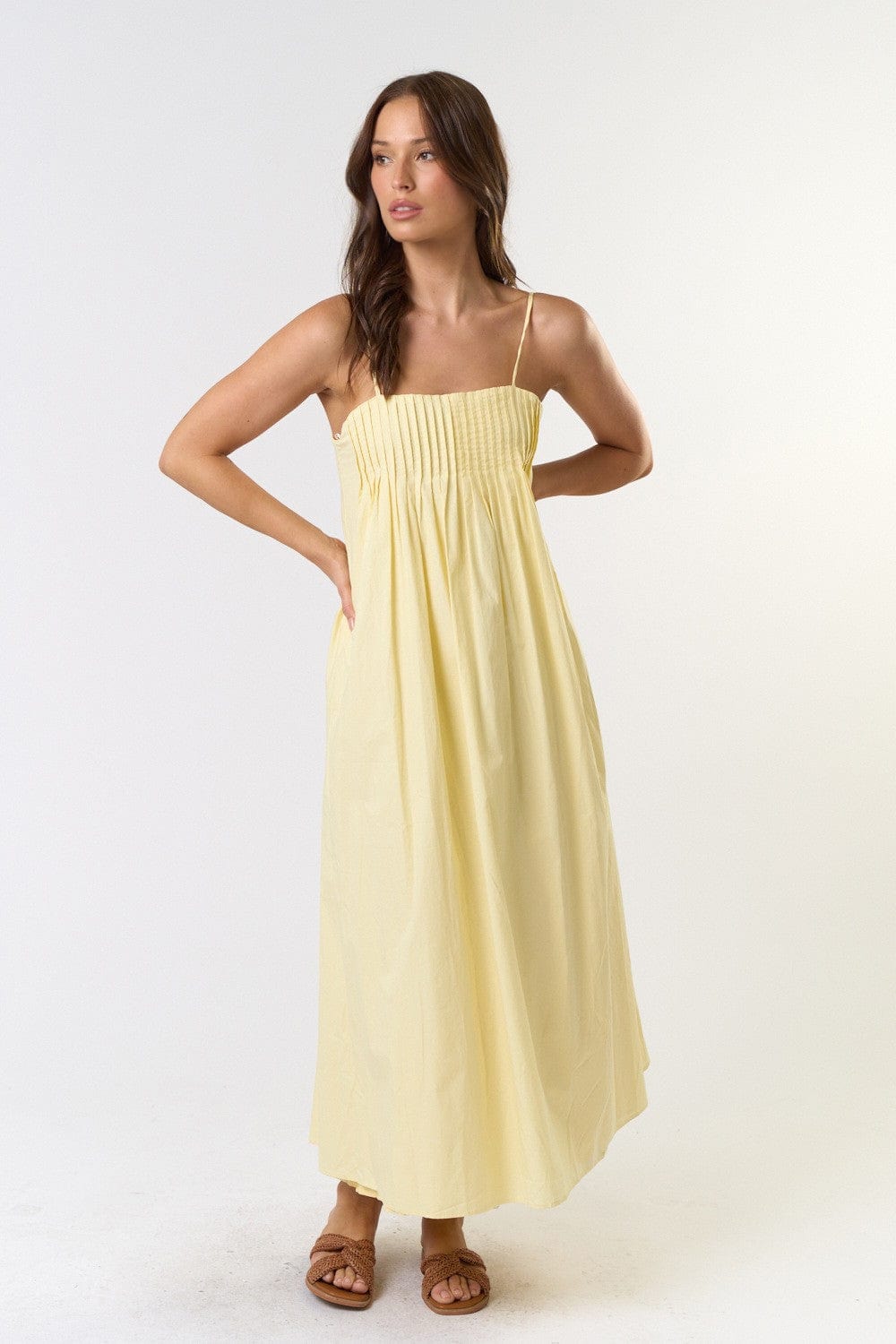 Lalavon Lalavon Pleated Strappy Maxi Dress - Little Miss Muffin Children & Home