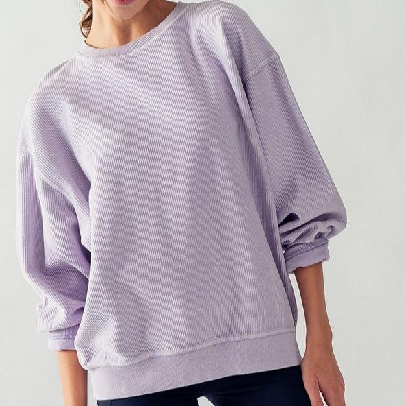 Urban Daizy Urban Daizy Emily Oversized Vintage Wash Sweater in Lavender - Little Miss Muffin Children & Home