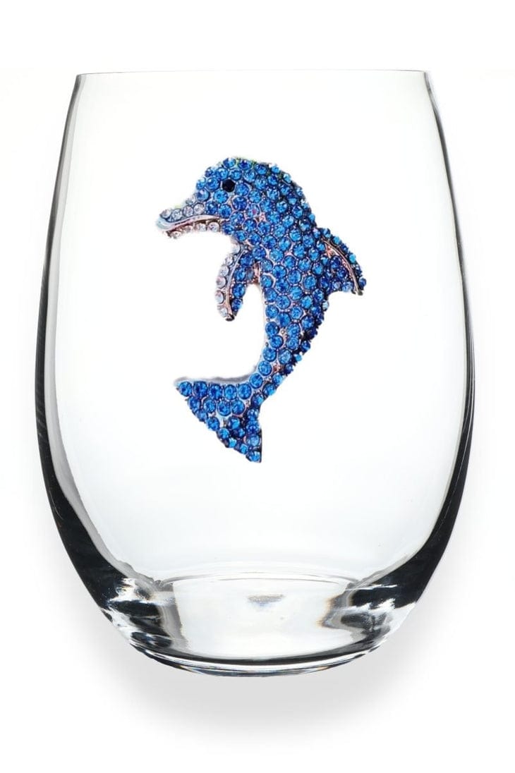 The Queens' Jewels® Dolphin Jeweled Stemless Wine Glass - Little Miss Muffin Children & Home