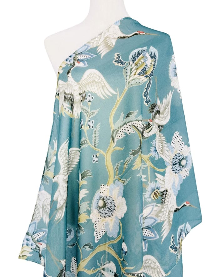 JC Sunny Fashion JC Sunny Teal-Multi Crane Scarf - Little Miss Muffin Children & Home