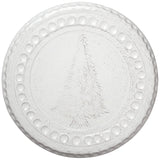 Abigail's Cake Plate, White with Etched Tree