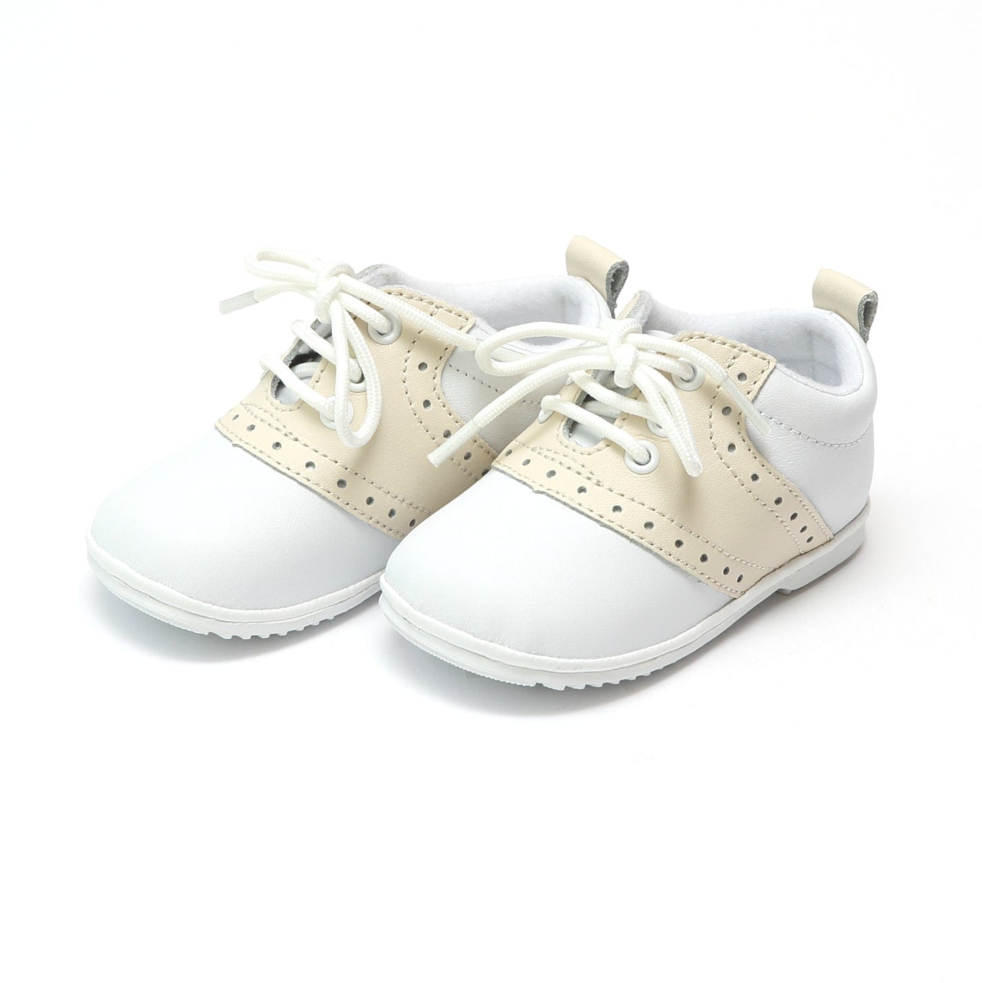 L'Amour Shoes L'Amour Austin Oxford White with Beige - Little Miss Muffin Children & Home