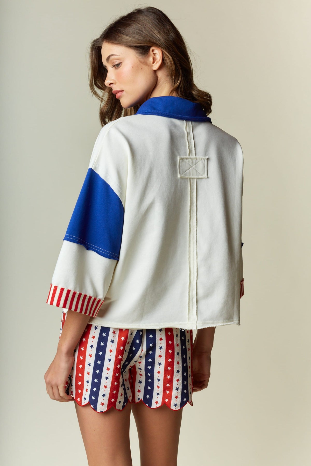 Contrast Trim Short Sleeve Rugby Top